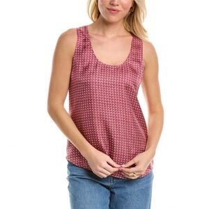 NEW Theory Silk Racer Print Sleeveless Top Tank Size Large